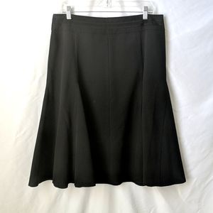 Black Flared Midi Skirt